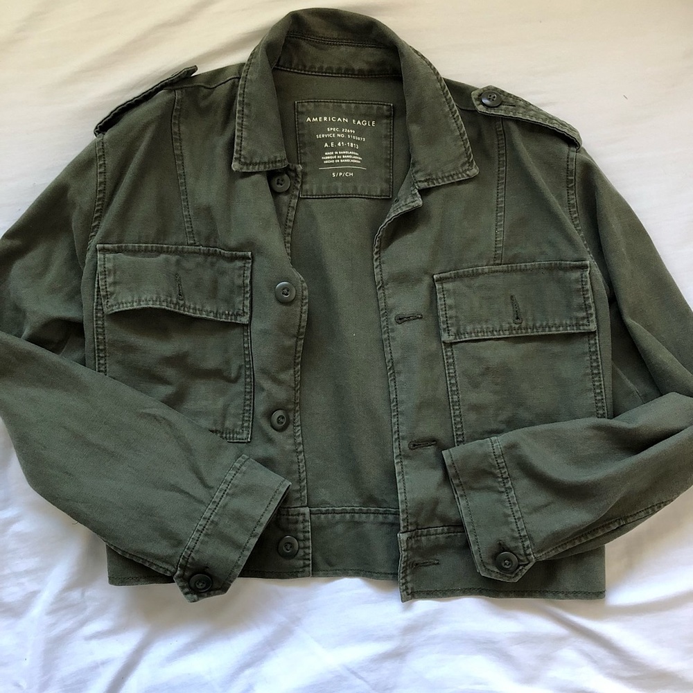 American Eagle Olive green military jacket
